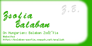 zsofia balaban business card